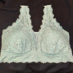 Aerie Eyelash Lace Bralette in Light Blue